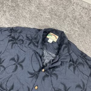 Paradise Found Hawaiian Shirt Mens Extra Large Rayon Palm Trees Camp Collar VTG